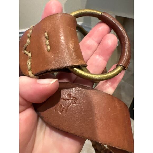 Womens Abercrombie & Fitch Genuine Leather Brown Woven Belt. Size M/L - Picture 4 of 4